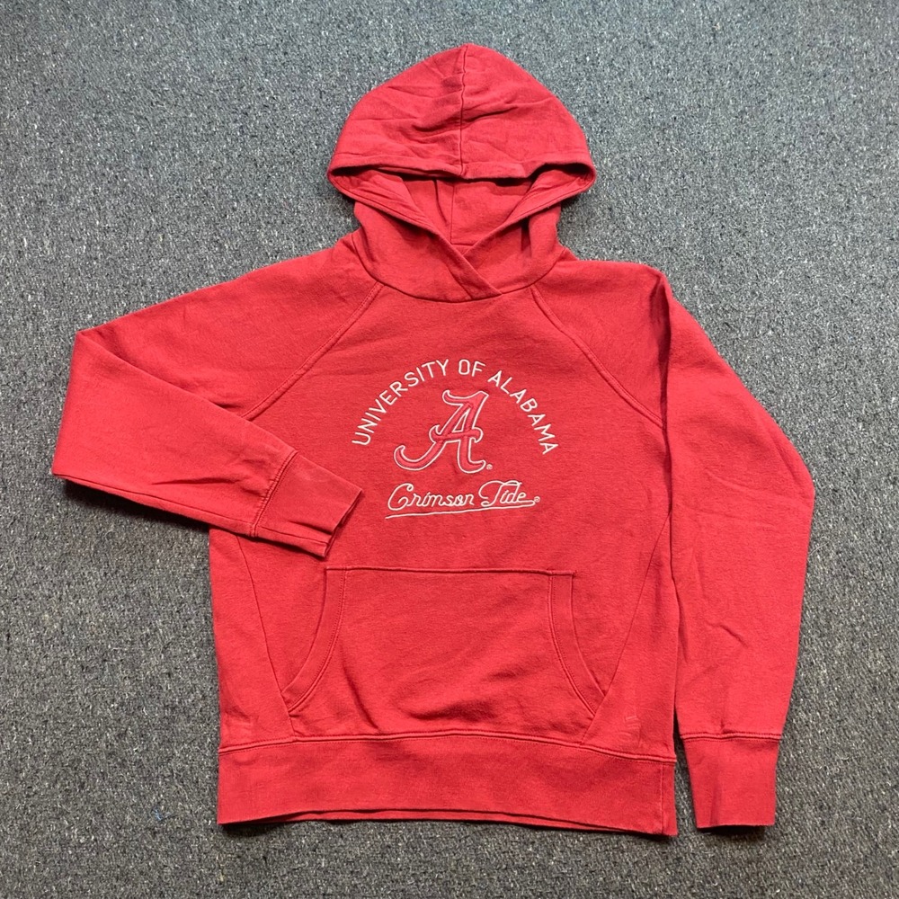 League Alabama Crimson Tide Hoodie Sz S Men Red Skater Gameday Raglan Sweatshirt